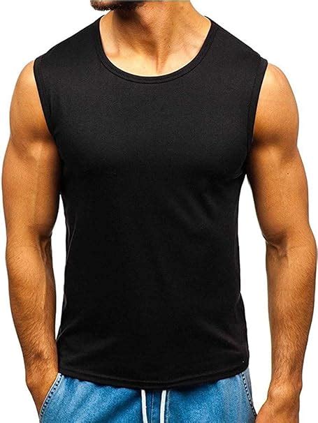 Herren Schwarz Ärmellose Shirts & Tanktops 